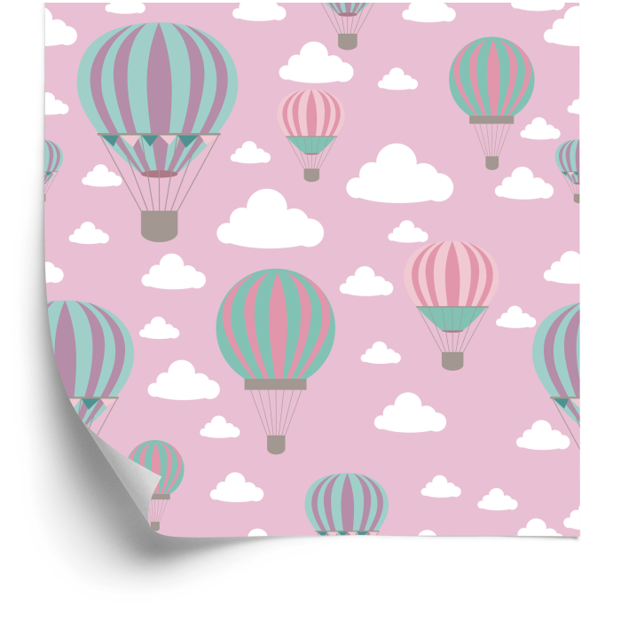Tapete „Bunte Luftballons in den Wolken“  1 Rolle