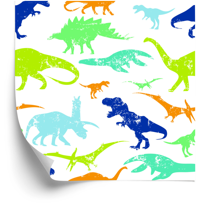 Tapete „Bunte Dinosaurier“, Kinderzimmer, 1 Rolle