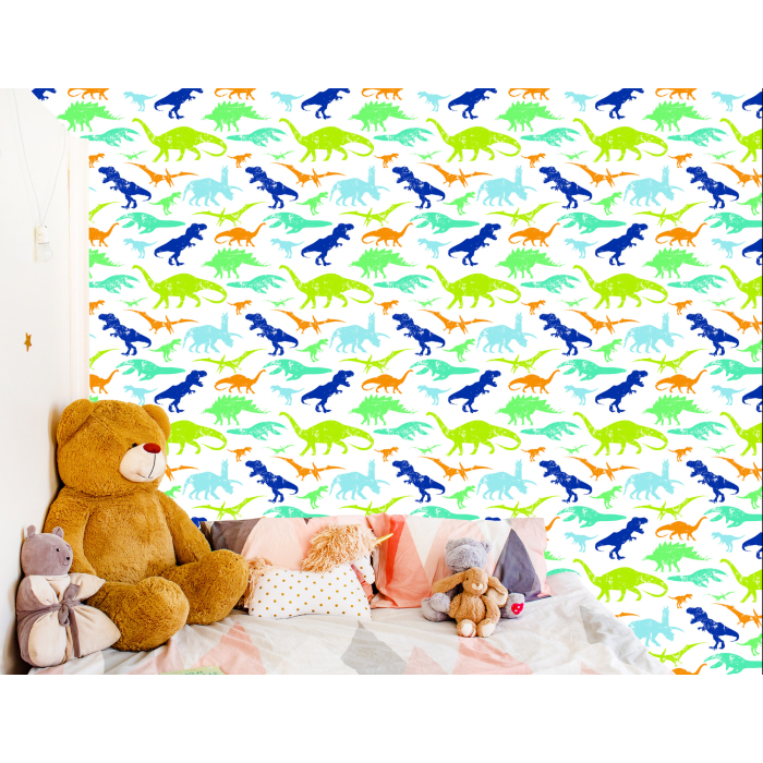 Tapete „Bunte Dinosaurier“, Kinderzimmer, 1 Rolle