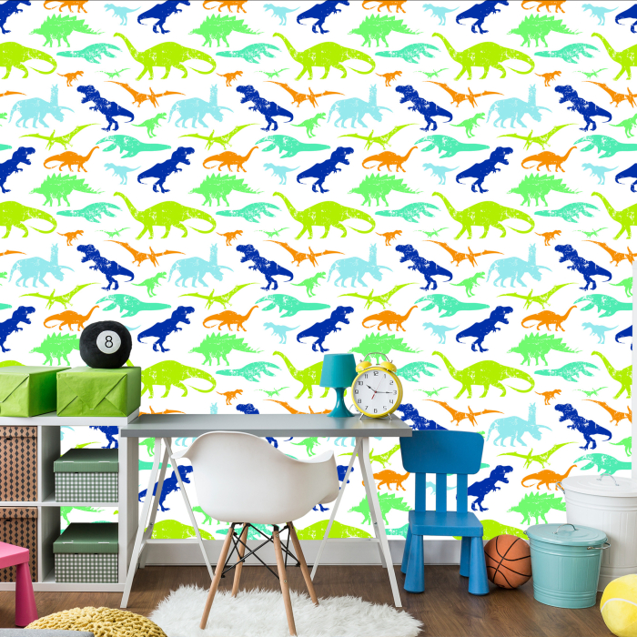 Tapete „Bunte Dinosaurier“, Kinderzimmer, 1 Rolle