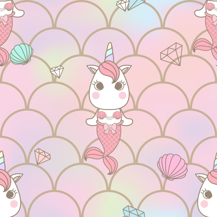 Tapete für Kinder – Buntes Einhorn