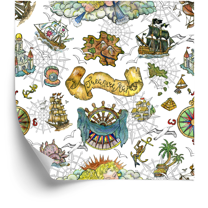 Tapete Piratensymbole  1 Rolle