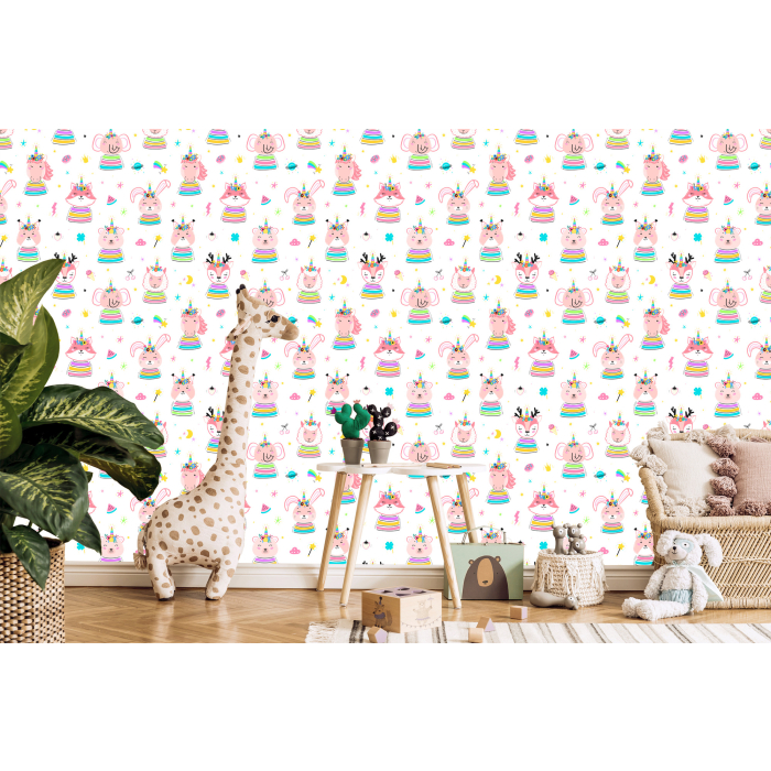 Tapete Regenbogen-Tiere, 1 Rolle