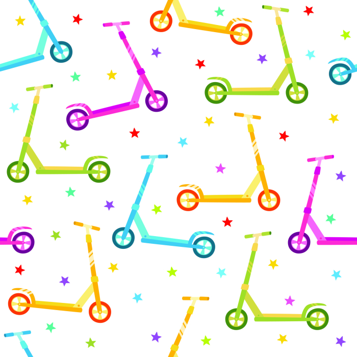 Tapete Colorful Scooters With Stars