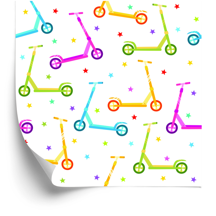 Tapete Colorful Scooters With Stars
