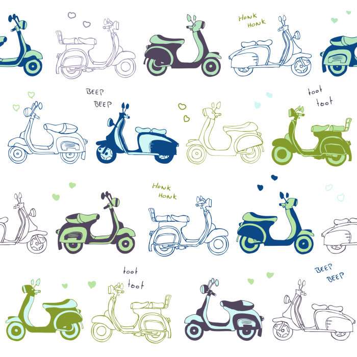 Tapete Retro-Roller