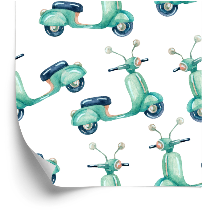 Tapete Motorroller, aquarellgemalt 1 Rolle