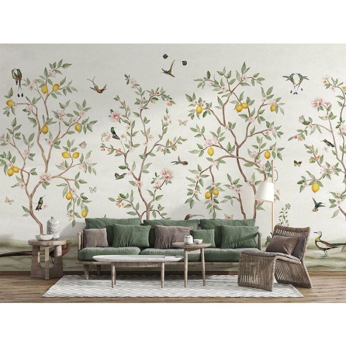Zitronenbaum Chinoiserie – Weiß