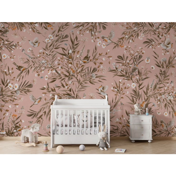 Verspielte Rotkehlchen – Vintage – Rosa