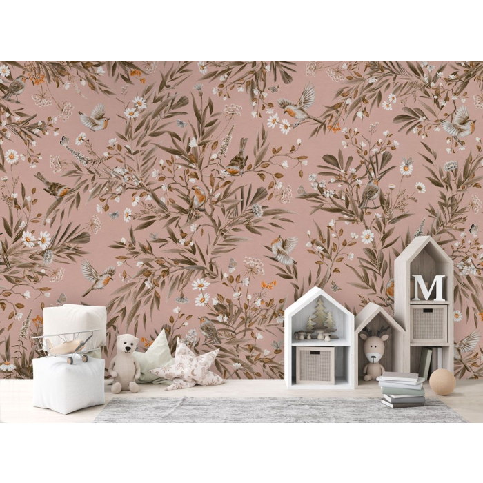 Verspielte Rotkehlchen – Vintage – Rosa