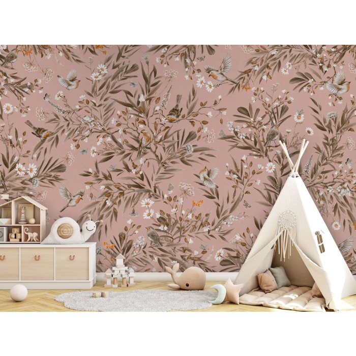 Verspielte Rotkehlchen – Vintage – Rosa