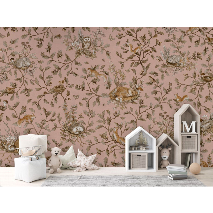 Verspielter Wald – Vintage – Rosa