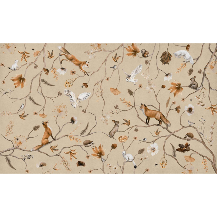 Verspielter Wald – Vintage – Beige