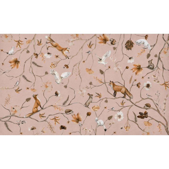 Verspielter Wald – Vintage – Rosa