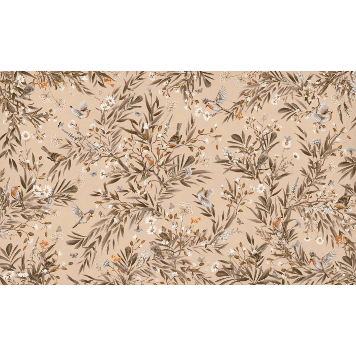 Verspielte Rotkehlchen – Vintage – Beige